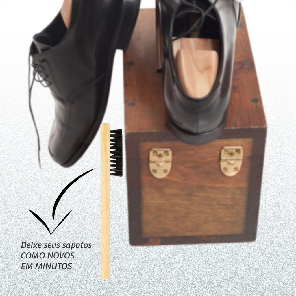 Escovas De Sapato Para Aplicar Lustrar Engraxar Macia Detalhe · foto 2