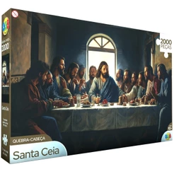 QUEBRA CABEÇA SANTA CEIA 2000 PEÇAS GGB BRINQUEDO PUZZLE RELIGIÃO DEUS OBRA DE ARTE APÓSTOLOS JESUS