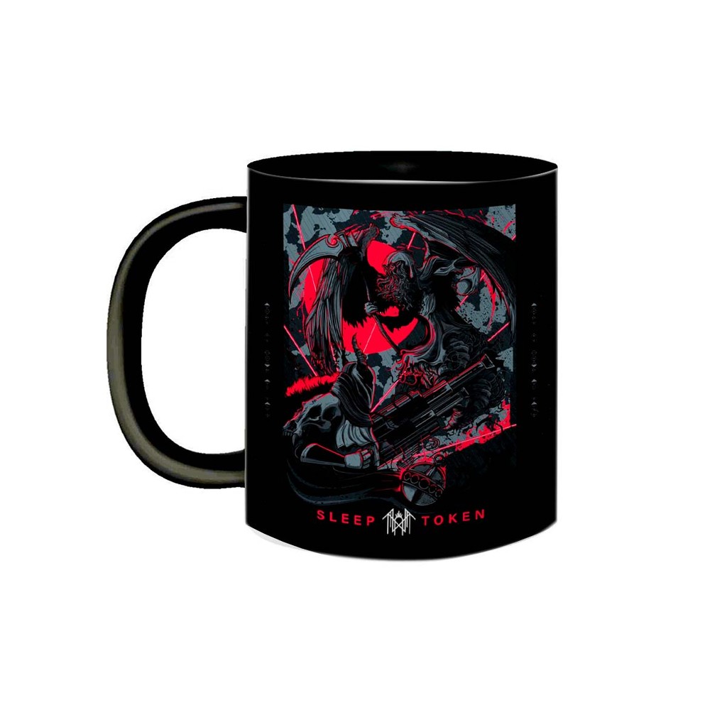 Caneca Porcelana Preta Banda Sleep Token Metal Progressivo