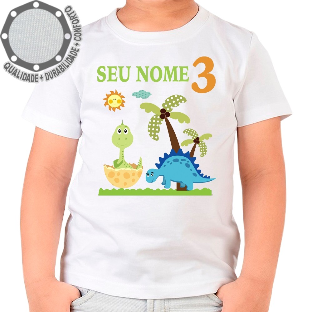 Camiseta Dinossauros Camisa Personalizada Adulto e Infantil