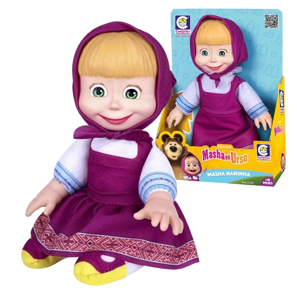Boneca Masha Naninha Corpo de Pano Masha e o Urso - Cotiplás