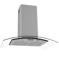 Coifa Ilha Nardelli CIVC Vidro Curvo 90 cm Inox