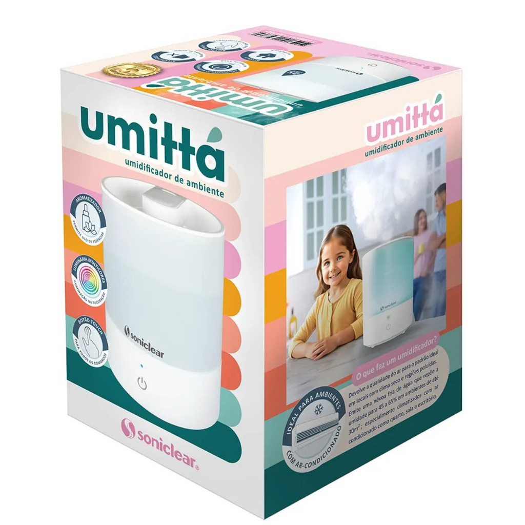 Umidificador De Ar Ambiente Silencioso Umittá Soniclear 2,5L - Bivolt