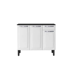 Balcão para Cozinha com 3 Portas e 1 Gaveta Itatiaia Rose de Aço 105cm Branco