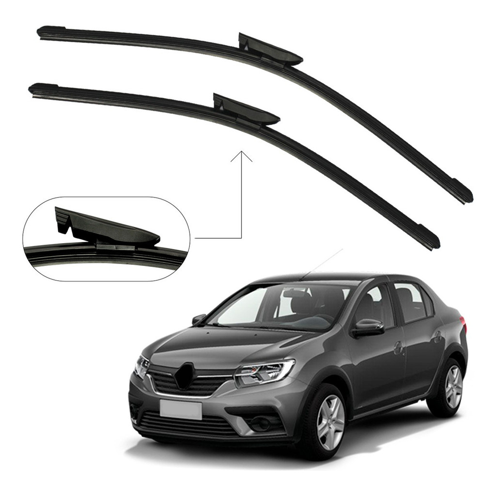 Par Palheta Limpador Parabrisa Renault Logan 2014 15 À 2021 Paleta Limpador Para-brisa Logan em Oferta na Shopee