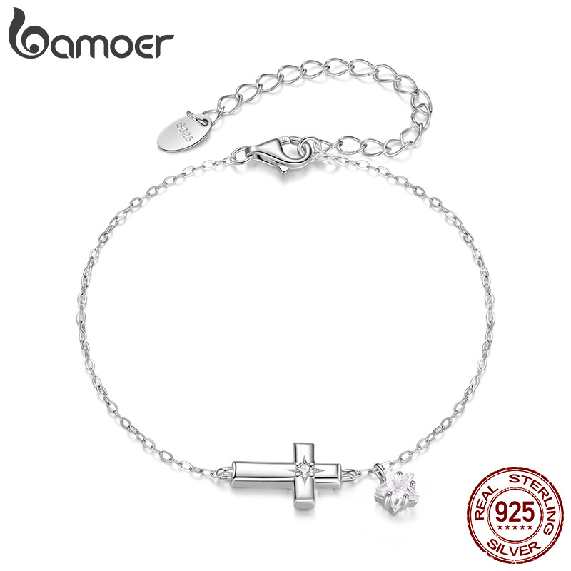Pulseira De Prata Esterlina 925 Bamoer Starlight Cross Joias Presentes Para Mulheres em Oferta na Shopee