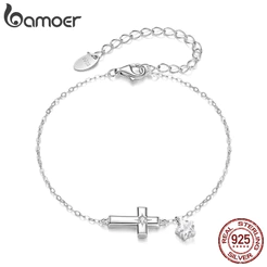 Pulseira De Prata Esterlina 925 Bamoer Starlight Cross Joias Presentes Para Mulheres