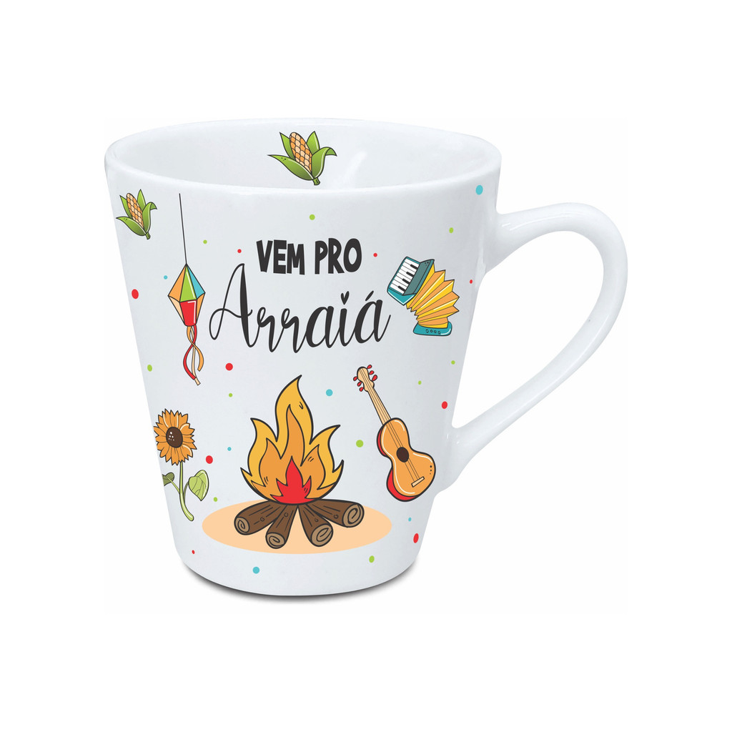 Caneca Festa Junina Tulipinha 100ml Vem Pro Arraia Festas Temática Julina Caipira Café Chocolate Quente Caldo