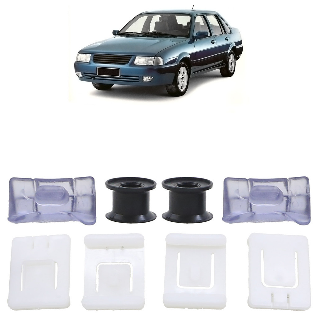 Kit Deslize Trava do Banco Santana 1983 1984 1985 1986 1987 1988 1989 1990 1991 1992 1993 1994 1995 1996 2003 8 Peças - Spare Parts and Accessories for Vehicles