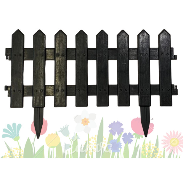 Cerquinhas Para Jardim De Plástico Preta Kit 6 Faz 3,30 mts