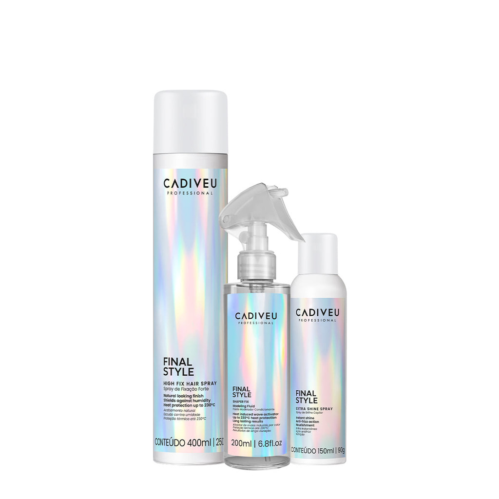 Kit Cadiveu Professional Final Style Fluido Fixador e Spray Brilho (3 produtos) em Oferta na Shopee