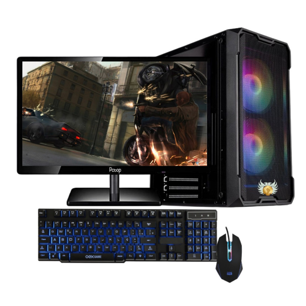 Pc Gamer Cpu Completo I5 8gb Ssd 240gb Monitor 19 Kit Gamer