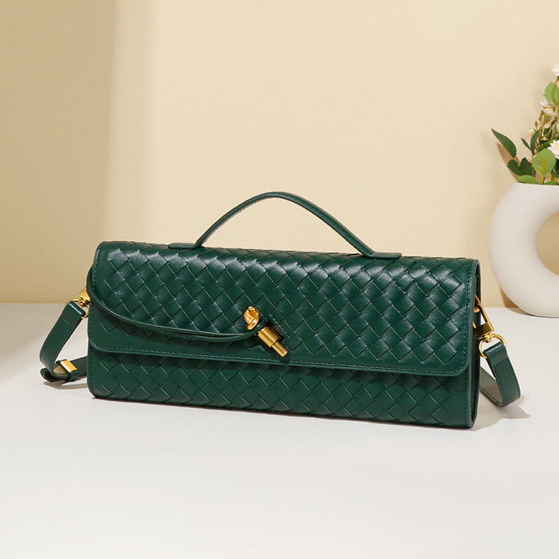 Primavera E Verão Nova Tecelagem De Couro Macio Saco De Noite Medieval Baguette Órgão Bolsa Horizontal Mochila