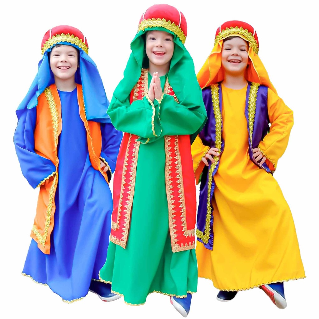 Fantasia de Natal Infantil Rei Mago Personagem Bíblico em Oferta na Shopee