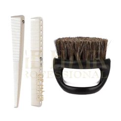 Kit Barbeiro Escovinha Dedos Disfarce + 2 Pentes Umi Carbono