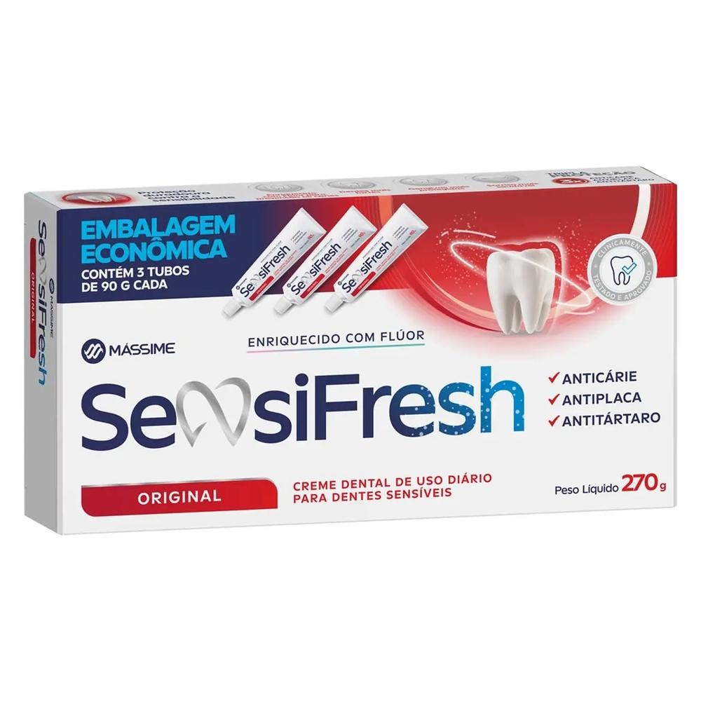 Creme Dental Sensifresh Original 3 X 90g em Oferta na Shopee