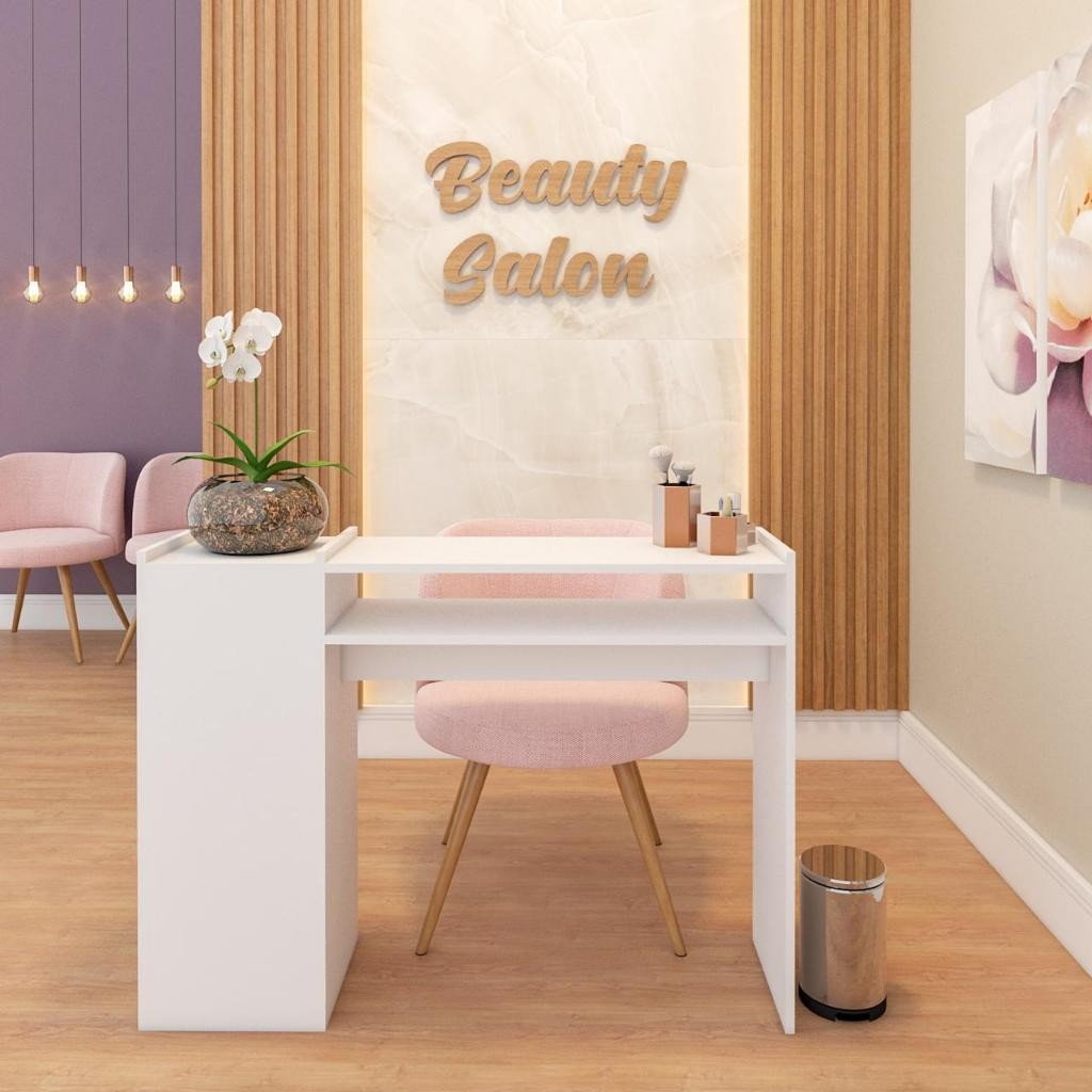 Mesa de Manicure Grande  Ripado Para Pedicure Nail Designer Moderna