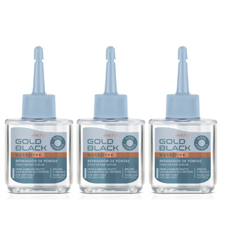 Amend Nutritive Gold Black Reparador de Pontas Brilho 30ml Kit com 3 Unidades
