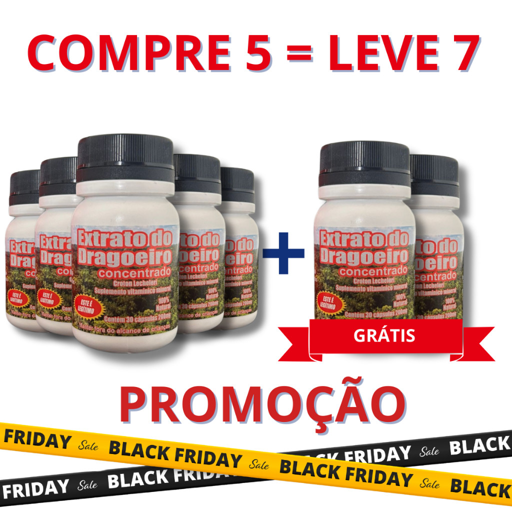 Kit 7 Un Extrato De Dragoeiro Concetrado Natural Em Cápsulas Original - Suplemento Natural