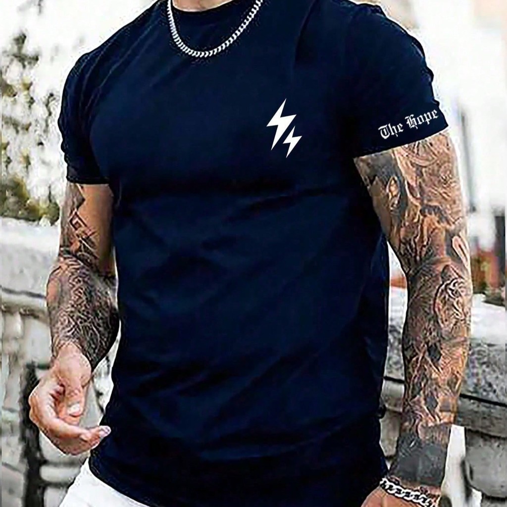 Camiseta Masculina Relâmpago Camiseta 100% Algodao em Oferta na Shopee