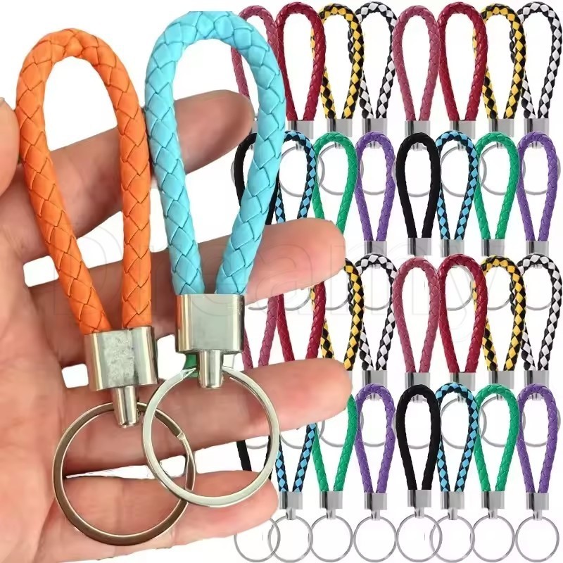 15/10/5 Unidades Chaveiro De Cordão De Couro Tecido-Pingente De Bolsa DIY De Moda Minimalista-Carro De Corda Trançado-Ch