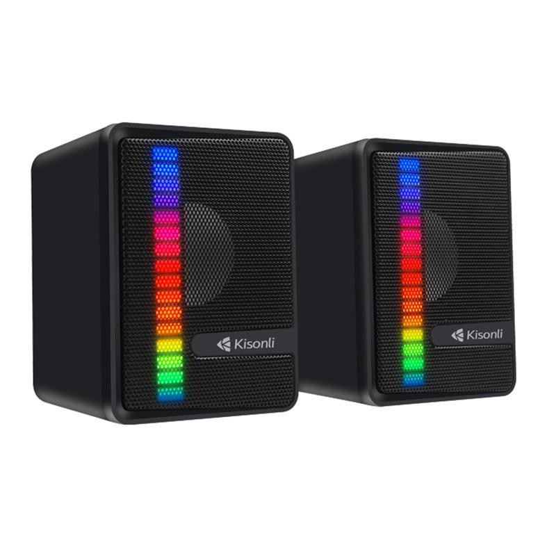 Caixa de Som Kisonli Bassflow X14, RGB, 6W, USB, Preto, BSF-X14-BL07