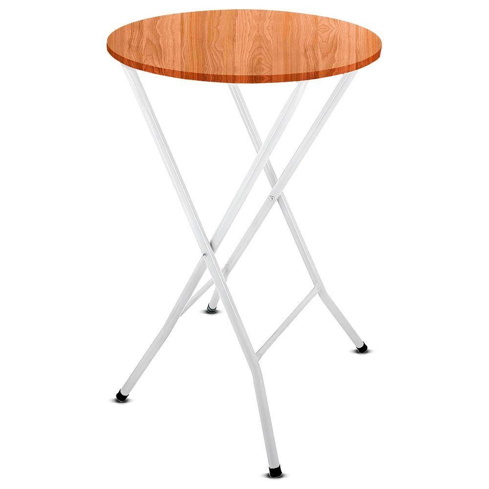 Mesa Bistrô Dobrável Alta De Bar Miami C/ Tampo 60cm - branco/jade