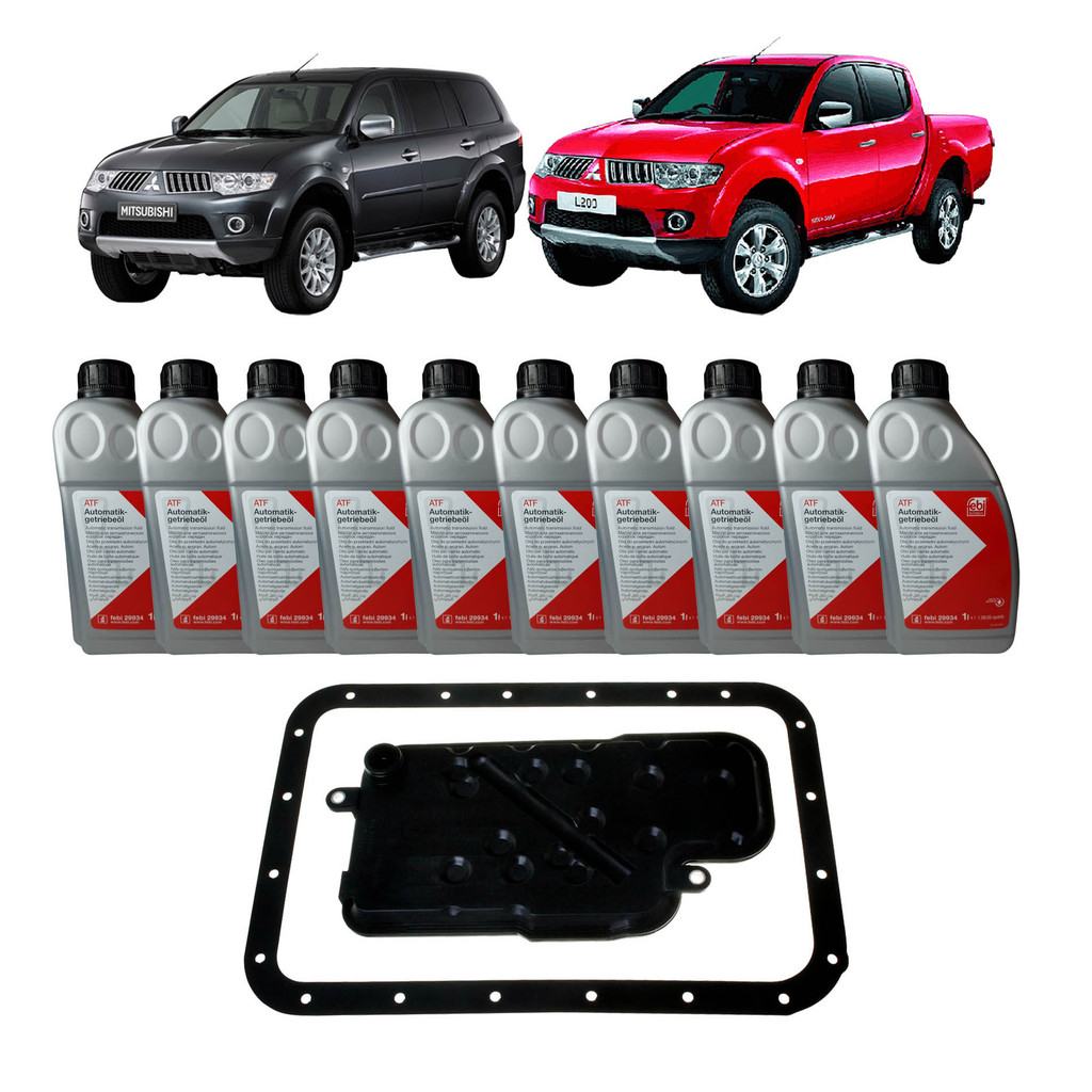 KIT TROCA ÓLEO CÂMBIO AUTOMÁTICO para MITSUBISHI L200 TRITON PAJERO DAKAR 4 MARCHAS 2001 ATÉ 2016 FEBI 10 LITROS
