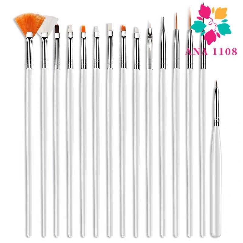 DAGUAN Kit Com 15 Pincéis Para Decoração De Unhas - Nail ART-ANA 1108