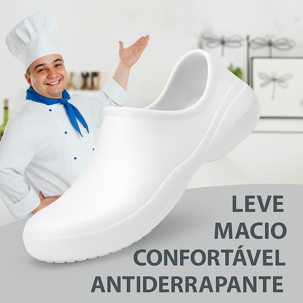 Sapato para Cozinheiro Cozinheira Sapato Feminino Hospitalar Unissex Limpeza Cozinha Sapato para Cozinheiro Cozinheira Sapato Feminino Hospitalar Unissex Limpeza Cozinha