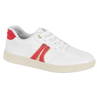 Tênis Feminino Casual Moda Beira Rio - Branco/Vermelho em Oferta na Shopee