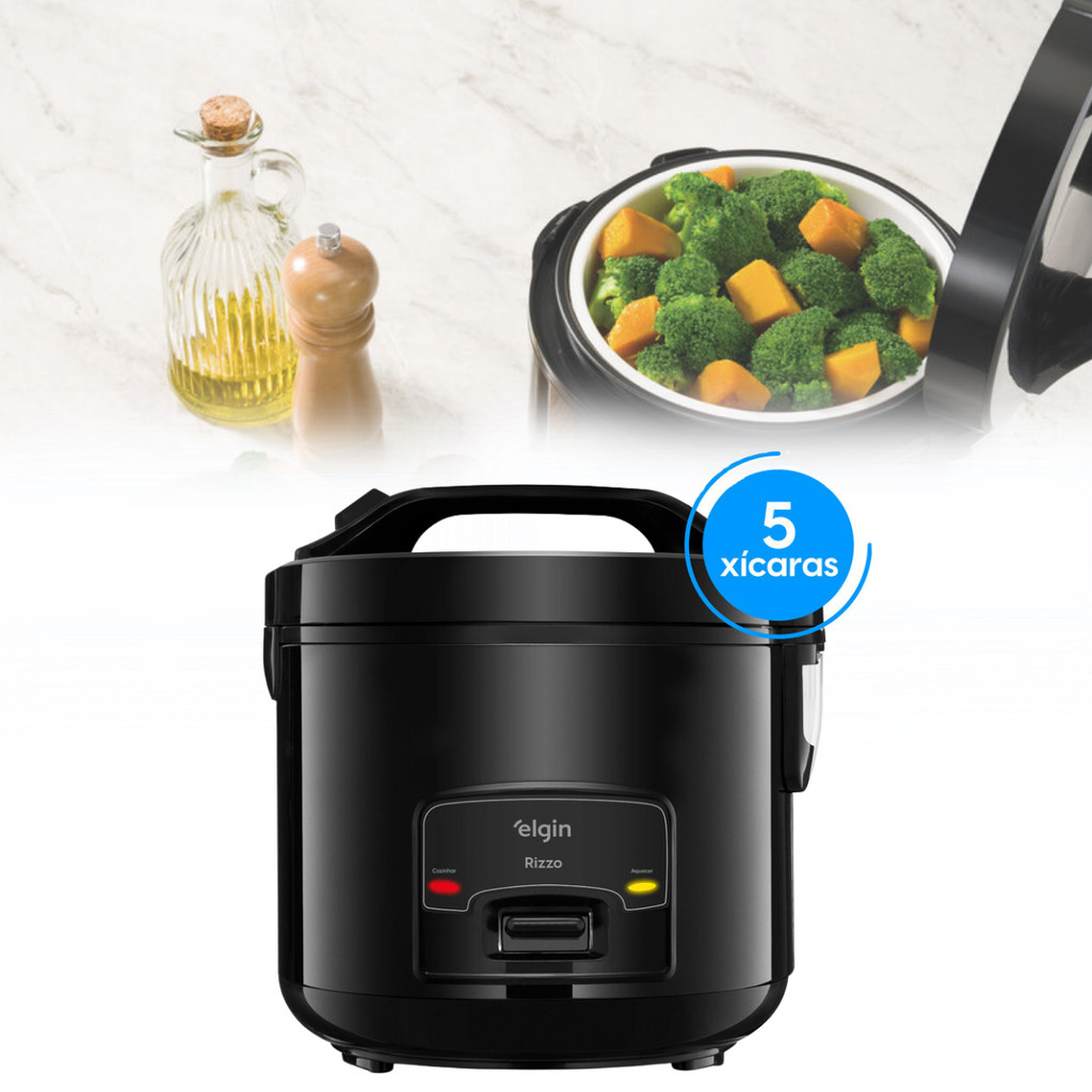 Panela Elétrica de Arroz 1 Litro Elgin Rizzo 5 Xícaras 400W Preta · foto 2