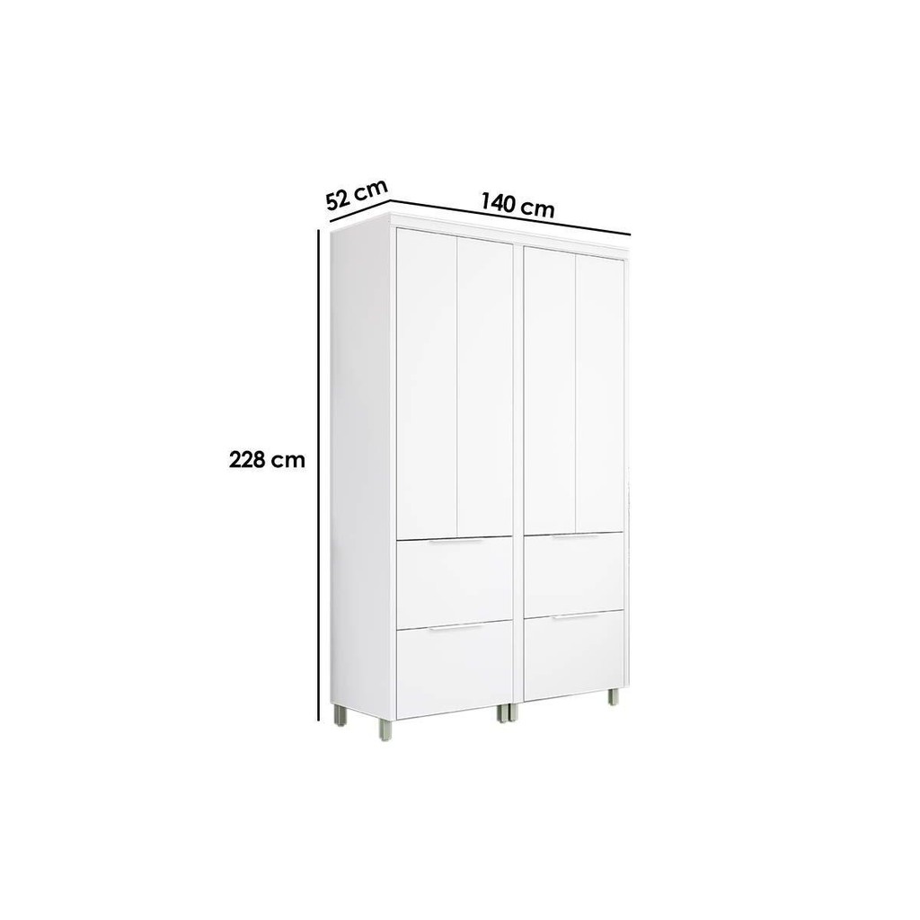 Detalhes do Paneleiro de Cozinha Modulado Marquesa c/ 4 Portas e 4 Gavetas 140cm Nature/Verde - Nesher