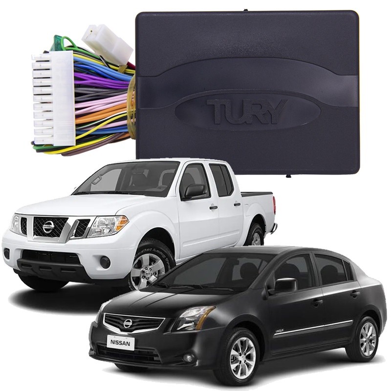 Módulo Tury PRO 4.43 CP para Nissan Frontier 2009-2016, 4 Vidros, One-Touch, Antiesmagamento, Plug and Play