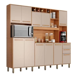 Kit Cozinha Compacta Petra Cinamomo Off White - Valdemóveis