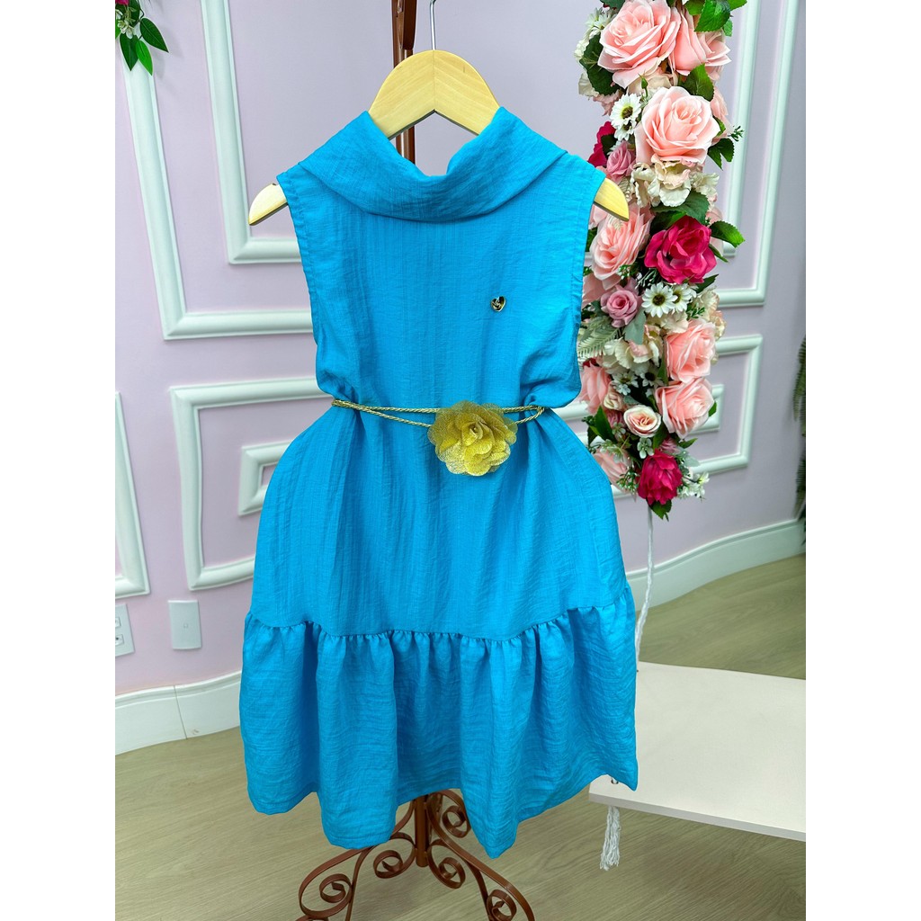 Vestido Blogueirinha Serena Azul Turquesa