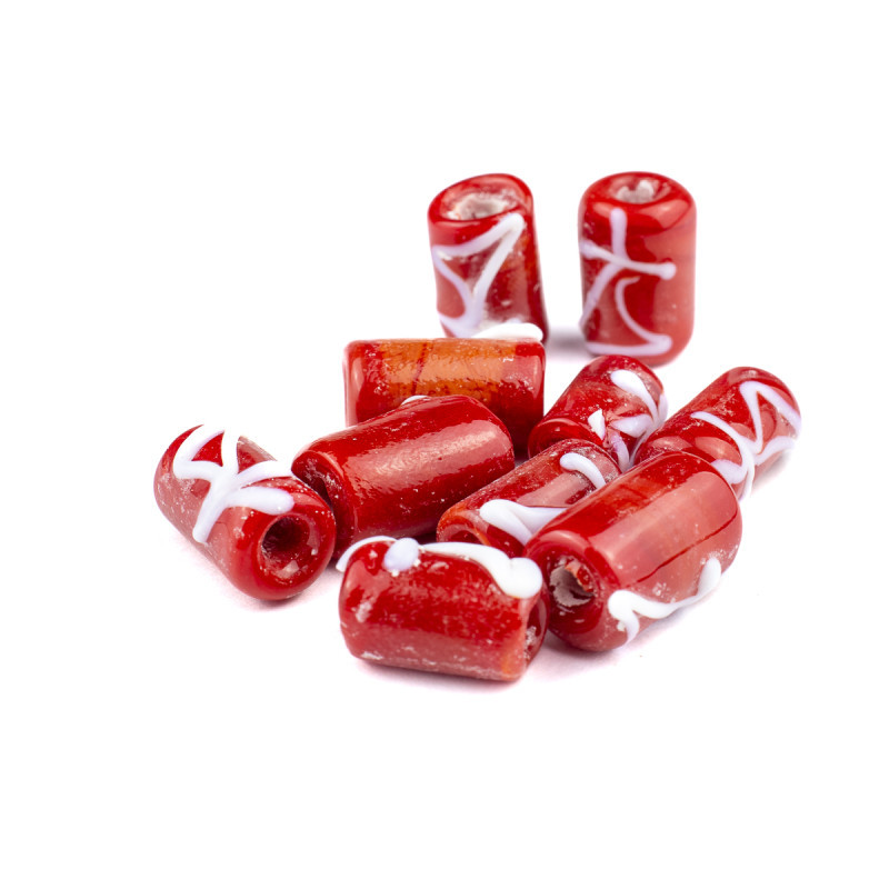 Kit c/ 10 Firmas Desenhada 17mm Ogum Vermelho Murano