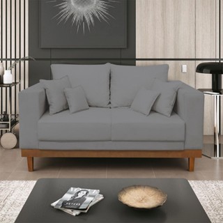 Sofá Namoradeira 2 Lugares Living Base de Madeira Linho em Oferta na Shopee