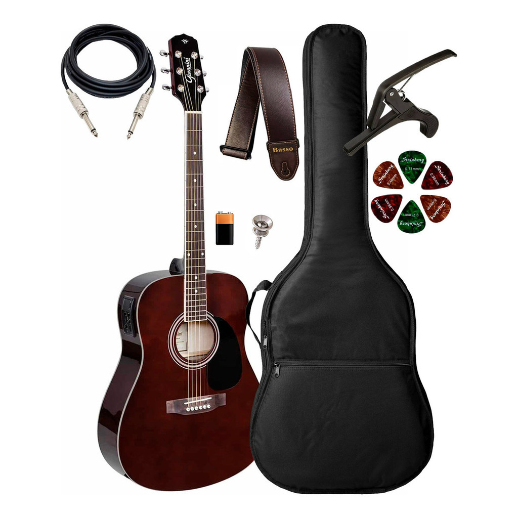 Violão Giannini Folk Gd-1 Eq Tdw + Capa Luxo E Acessórios