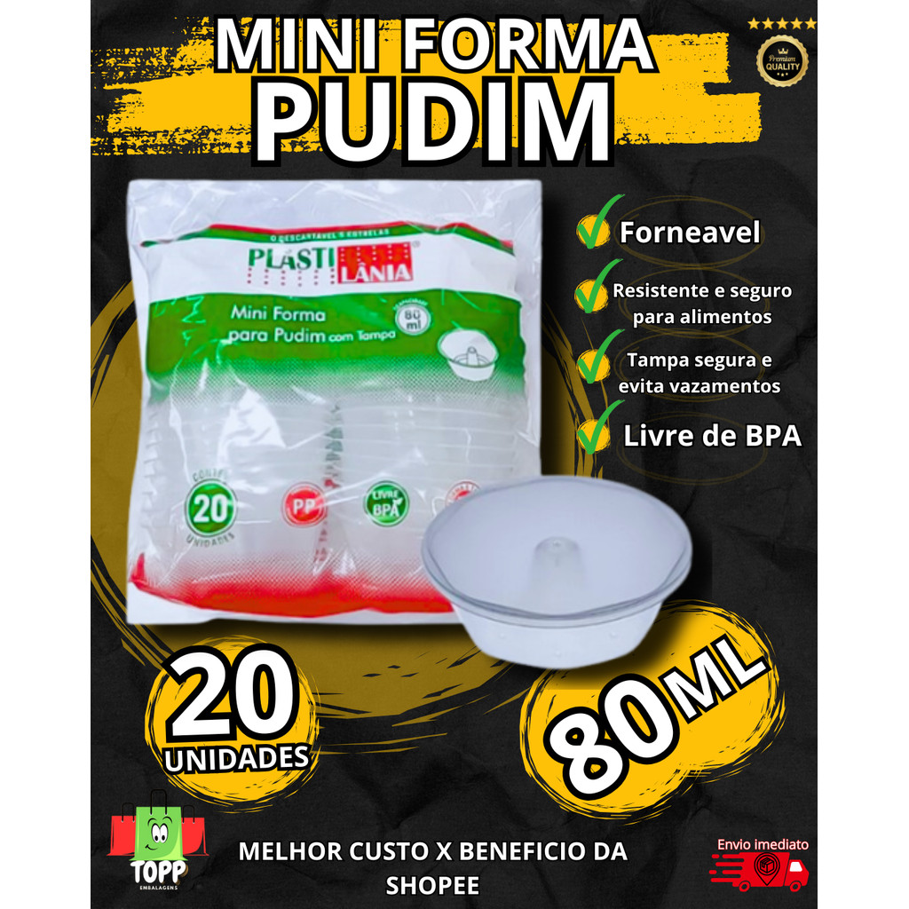 MINI FORMA DE PUDIM 80ML , 120ML - FORMINHA PARA PUDIM em Oferta na Shopee