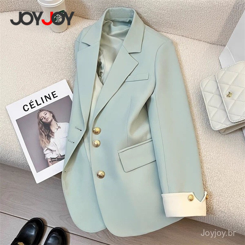 Jaqueta Casual Feminina Estilo Coreano, Novo Design de Alta Qualidade – Azul, Tamanho Pequ...