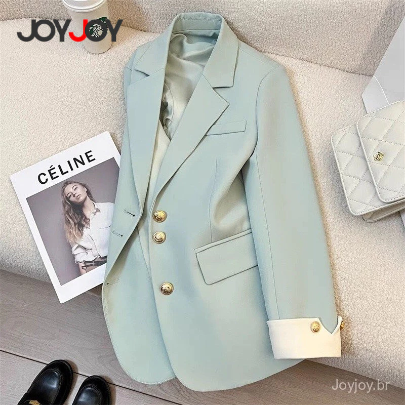 Jaqueta Casual Feminina Estilo Coreano, Novo Design de Alta Qualidade – Azul, Tamanho Pequeno — imagem 1