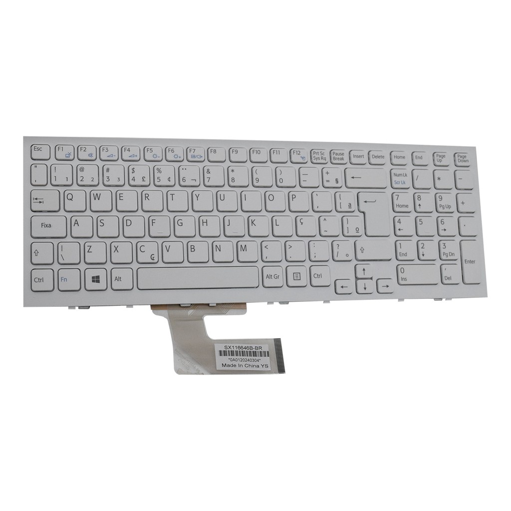 Teclado para Notebook Sony Vaio Part Number AENE7U00020 | Branco ABNT2 - Computers & Accessories