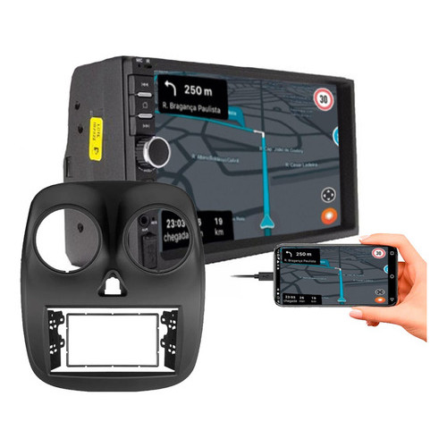 KIT CENTRAL MULTIMIDIA MP5 7 POL COM MOLDURA PALIO ATTRACTIVE 2012 A 2017 - Spare Parts and Accessories for Vehicles