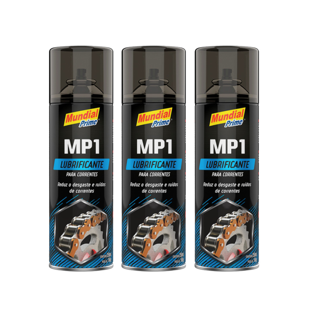 Kit C/3 Óleo Lubrificante Para Corrente,Moto,Bicicleta e Motoserra 250 ml - Mundial Prime