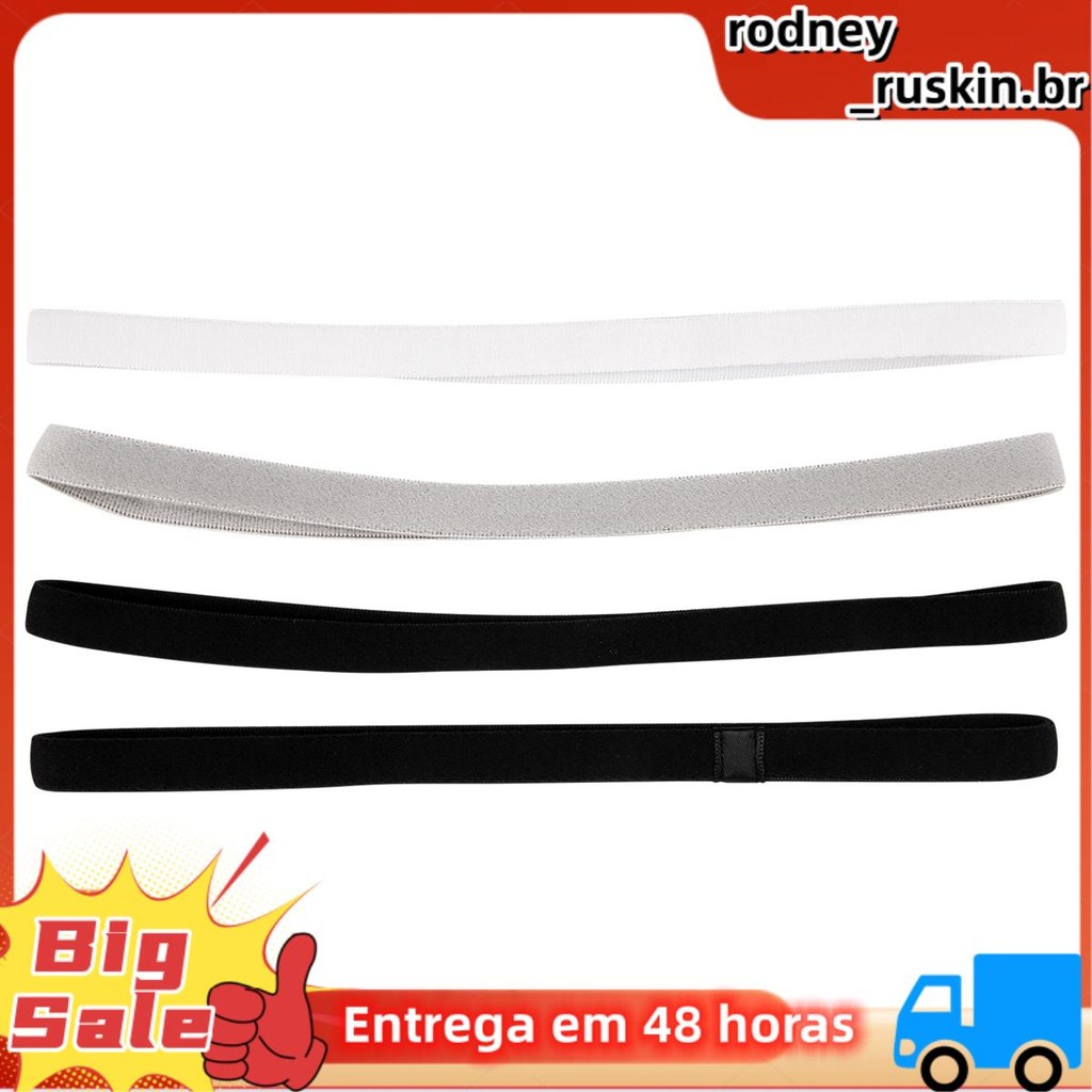 4 Peças Grossas Antiderrapantes Elásticas Esportivas Tiaras De Cabelo , Exercícios E Faixas De Suor Para Mulheres Homens