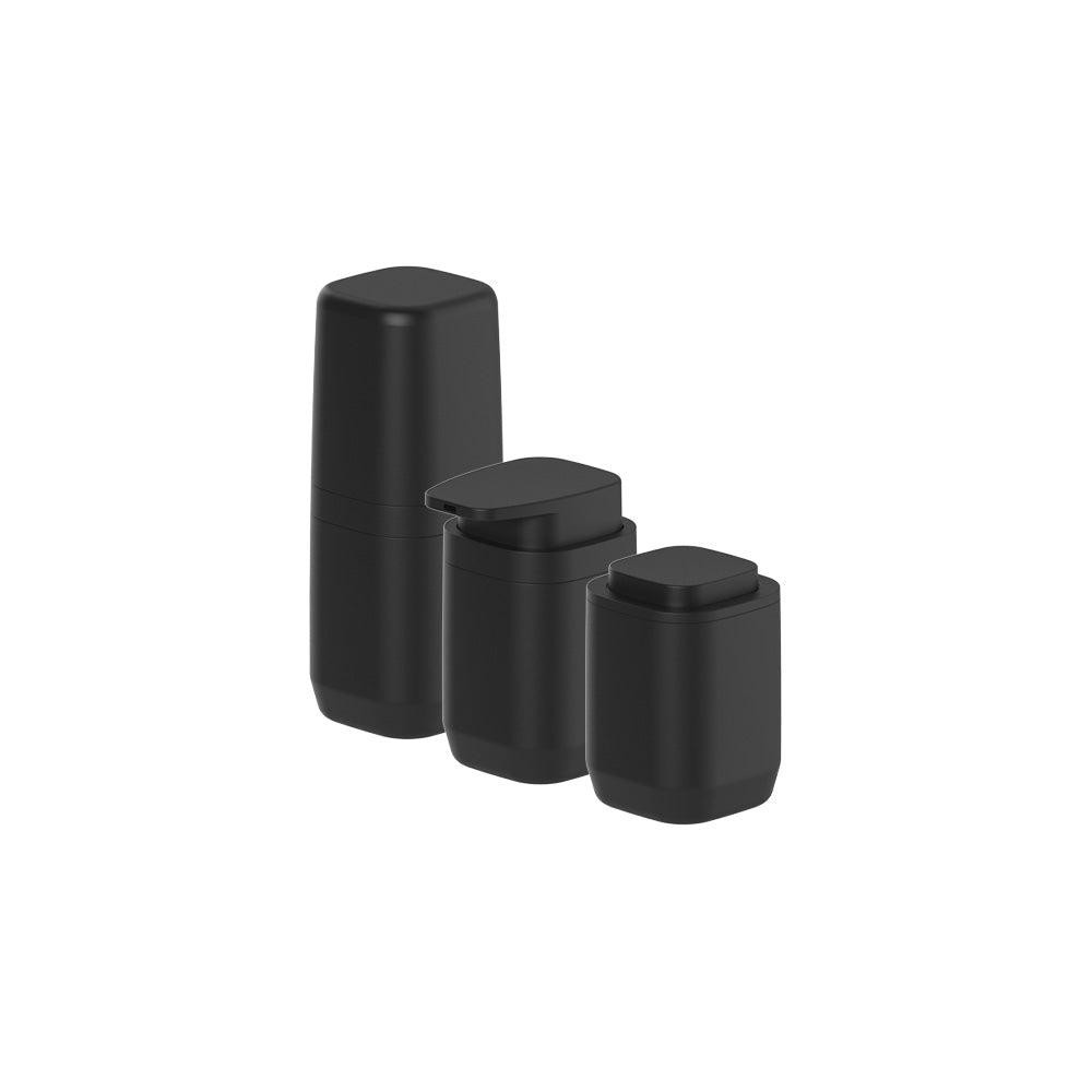 Kit de acessórios de bancada com porta sabonete líquido Ou 3 peças - Preto