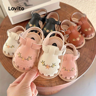 Lovito Sapatos Fofos Com Sola Macia E Lisa, Sapatos De Primavera De Verão Para Bebê LCS099148 em Oferta na Shopee