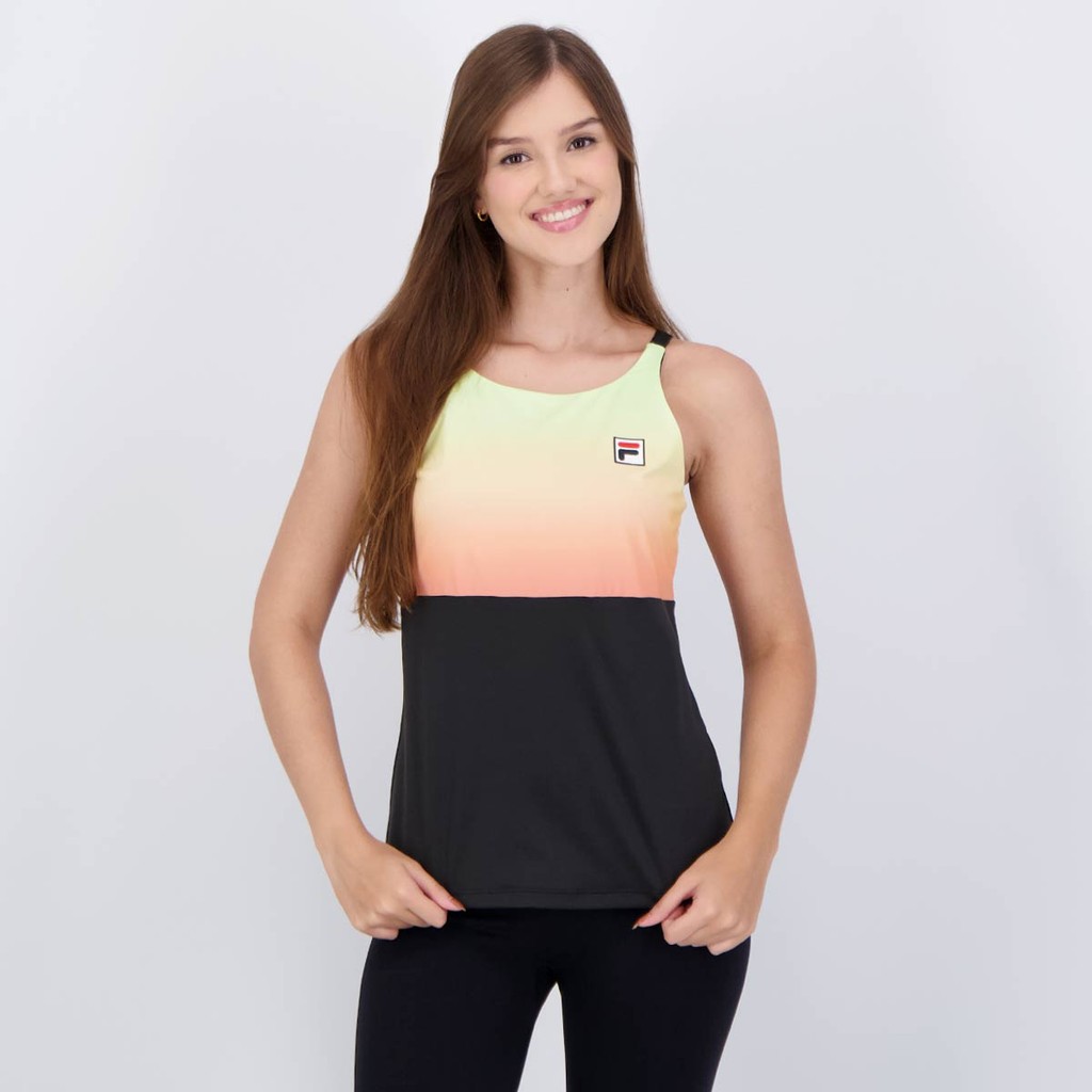 Regata Fila Backspin Cami Tank Top Feminina Preta - Women Clothes