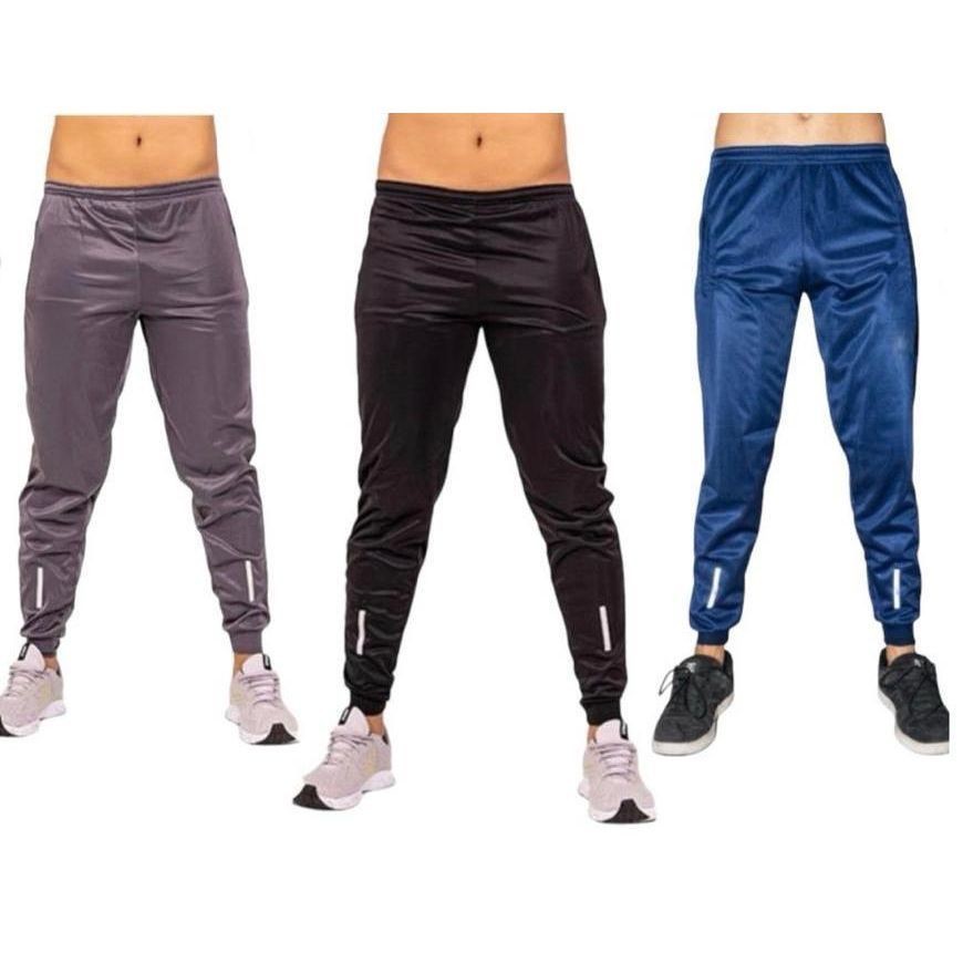 oferta Kit 3 Calça Jogger Masculina Calça Moletom Esportiva DryFit c/ Elastano Punho No Tornoze 2025